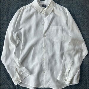 H & M white linen men’s shirt